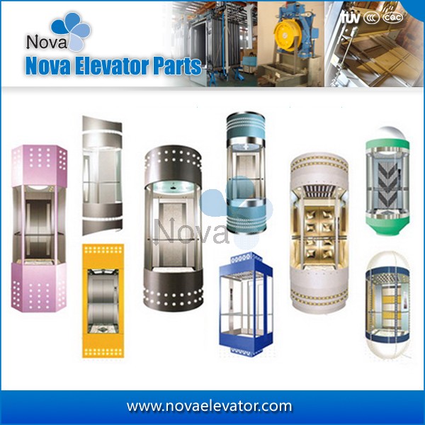 800kg 1000kg Customized Elevators Components, Panoramic Elevator