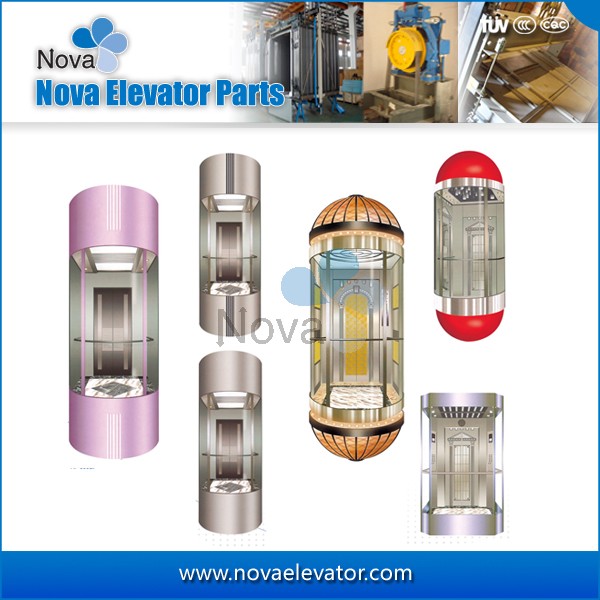 800kg 1000kg Customized Elevators Components, Panoramic Elevator