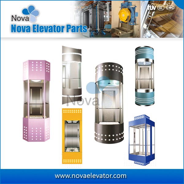 800kg 1000kg Customized Elevators Components, Panoramic Elevator