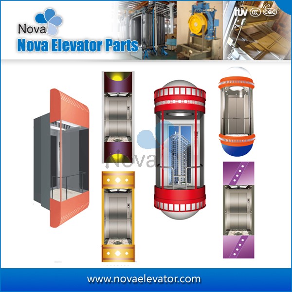 800kg 1000kg Customized Elevators Components, Panoramic Elevator