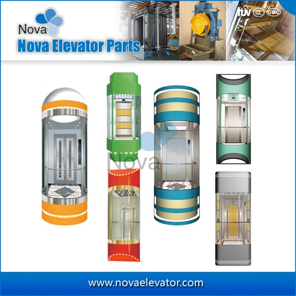 800kg 1000kg Customized Elevators Components, Panoramic Elevator